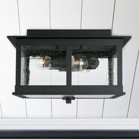 Capital Lighting Barrett 3 Light Outdoor Flush Mount - Black 943836BK Coastal Lighting