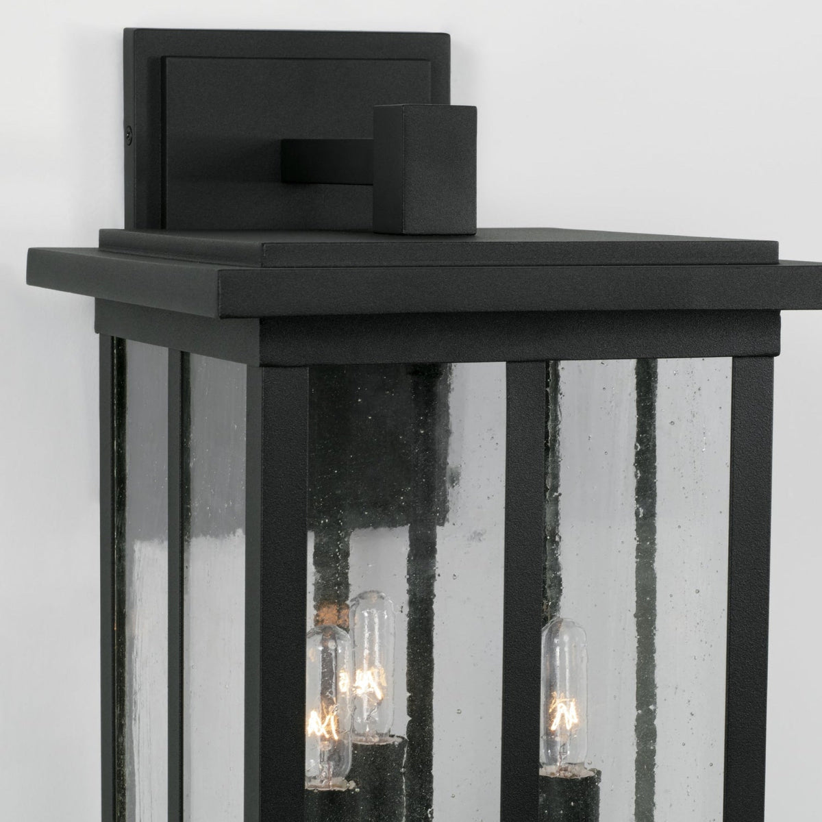 Capital Lighting Barrett 3 Light Outdoor Wall Lantern - Medium - Black 943832BK Coastal Lighting