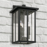 Capital Lighting Barrett 3 Light Outdoor Wall Lantern - Medium - Black 943832BK Coastal Lighting