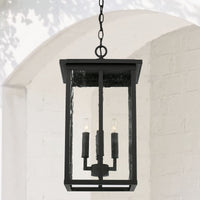 Capital Lighting Barrett 4 Light Outdoor Pendant - Black 943844BK Coastal Lighting