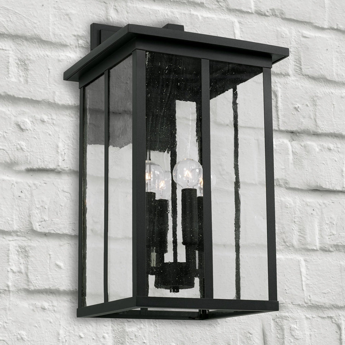 Capital Lighting Barrett 4 Light Outdoor Wall Lantern - Large - Black 943843BK Coastal Lighting