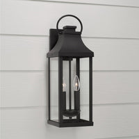 Capital Lighting Bradford 2 Light Wall Lantern - 20.75 Black 946421BK Coastal Lighting