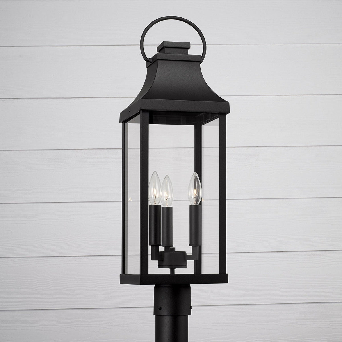 Capital Lighting Bradford 3 Light Post Lantern - Black 946432BK Coastal Lighting