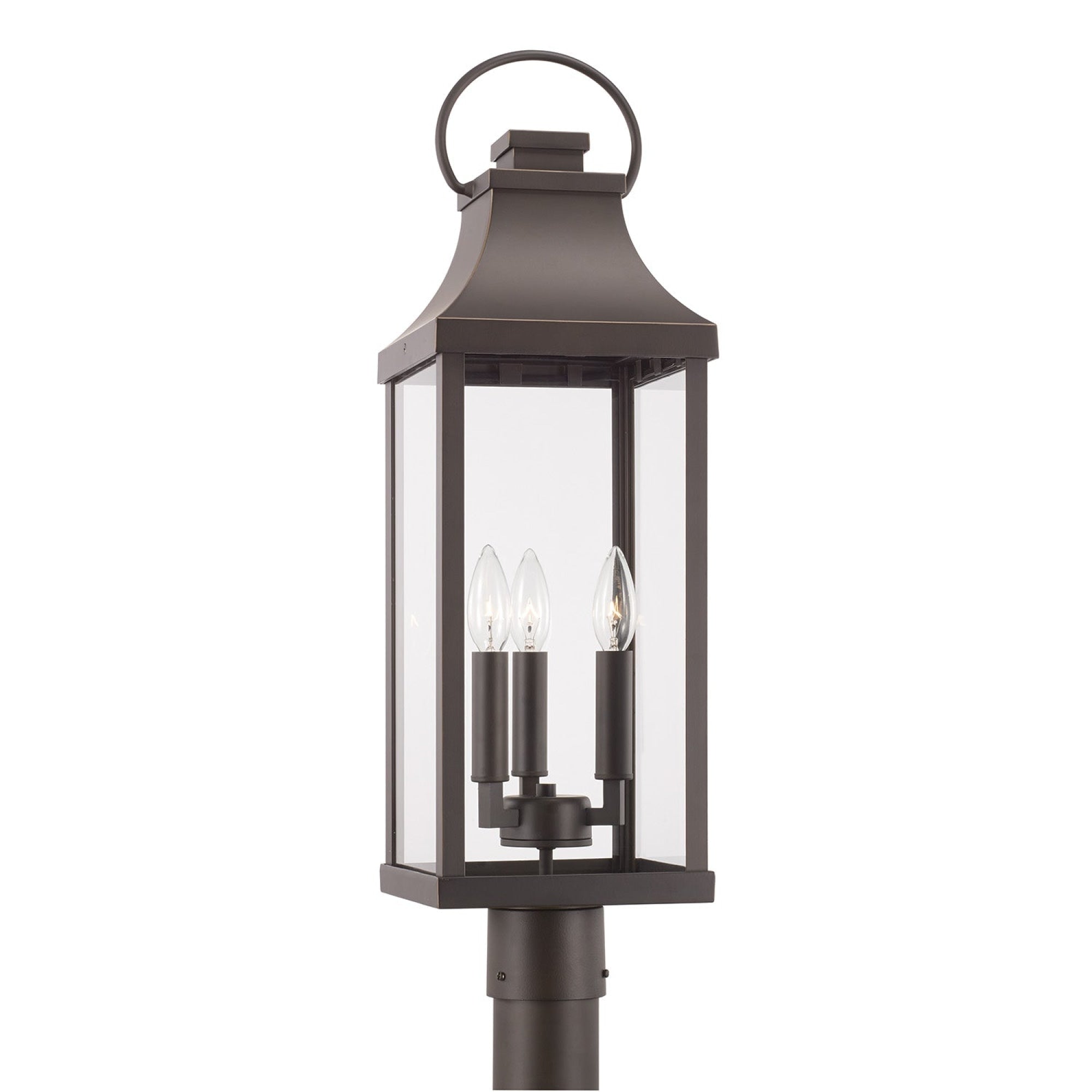 Bradford Ocean-Side Post Lantern - Oiled Bronze - Rust and Fade