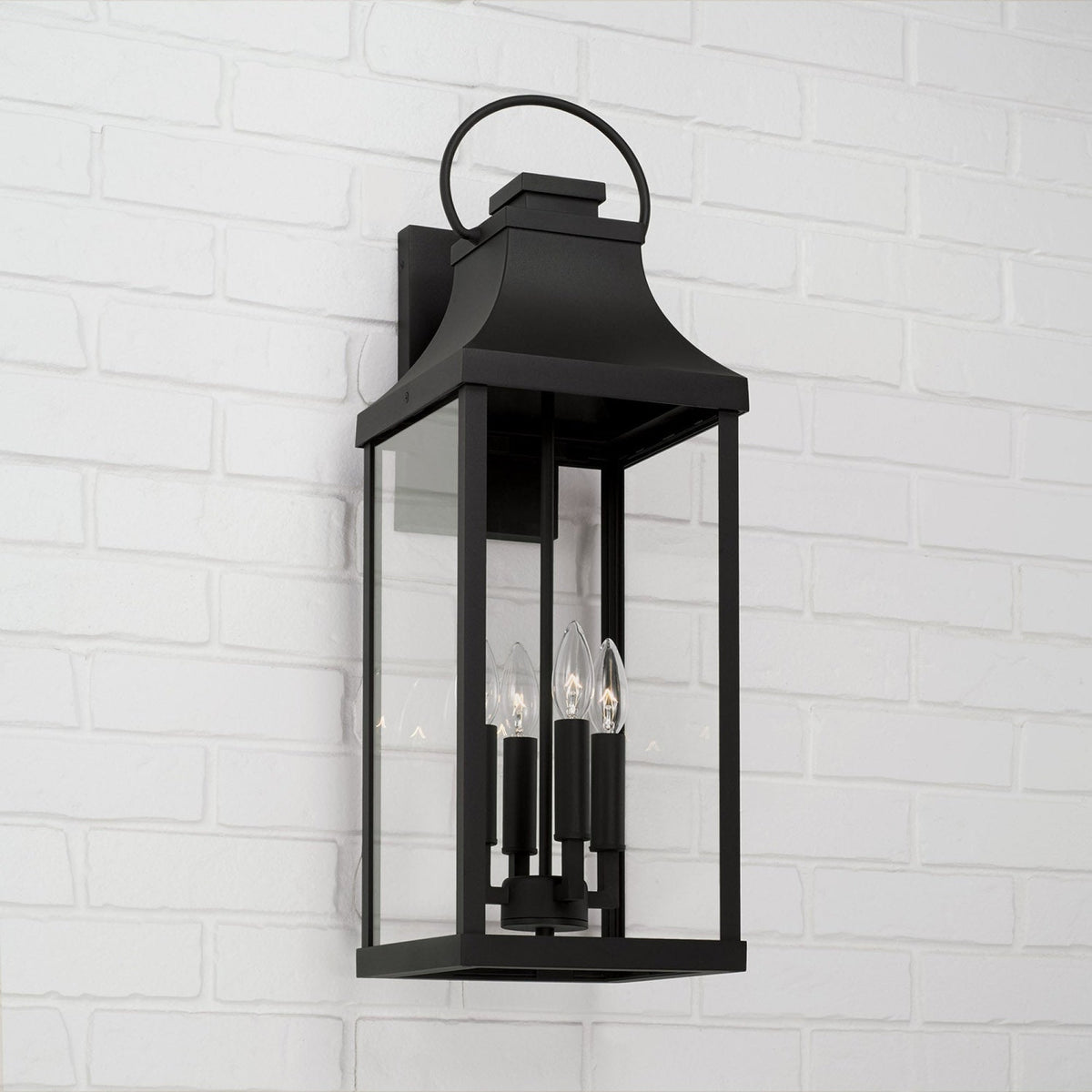 Capital Lighting Bradford 4 Light Wall Lantern - 27 Black 946441BK Coastal Lighting