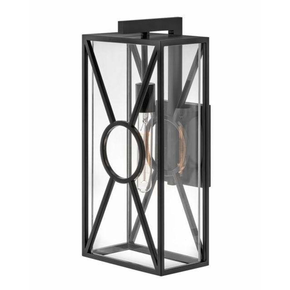 Hinkley Brixton Coastal Elements Wall Mount Lantern - Medium 18374BK Black Coastal Lighting