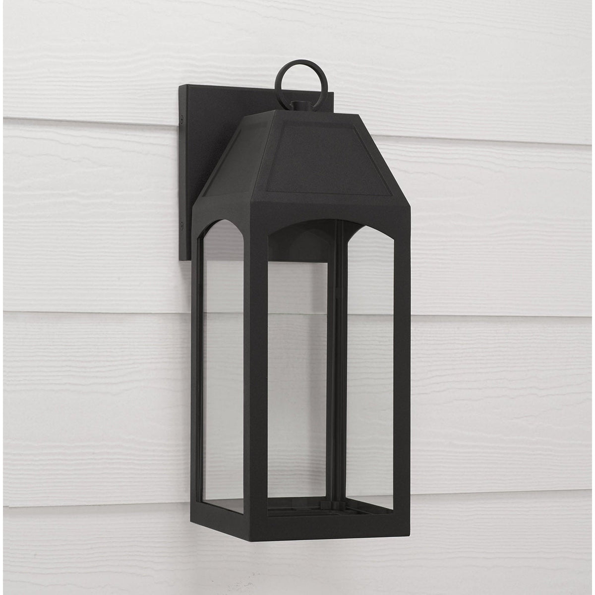 Capital Lighting Burton - Coastal Outdoor Wall Lantern - 16.75 - Dark Sky 946311BK-GL Coastal Lighting