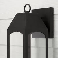 Capital Lighting Burton - Coastal Outdoor Wall Lantern - 16.75 - Dark Sky 946311BK-GL Coastal Lighting