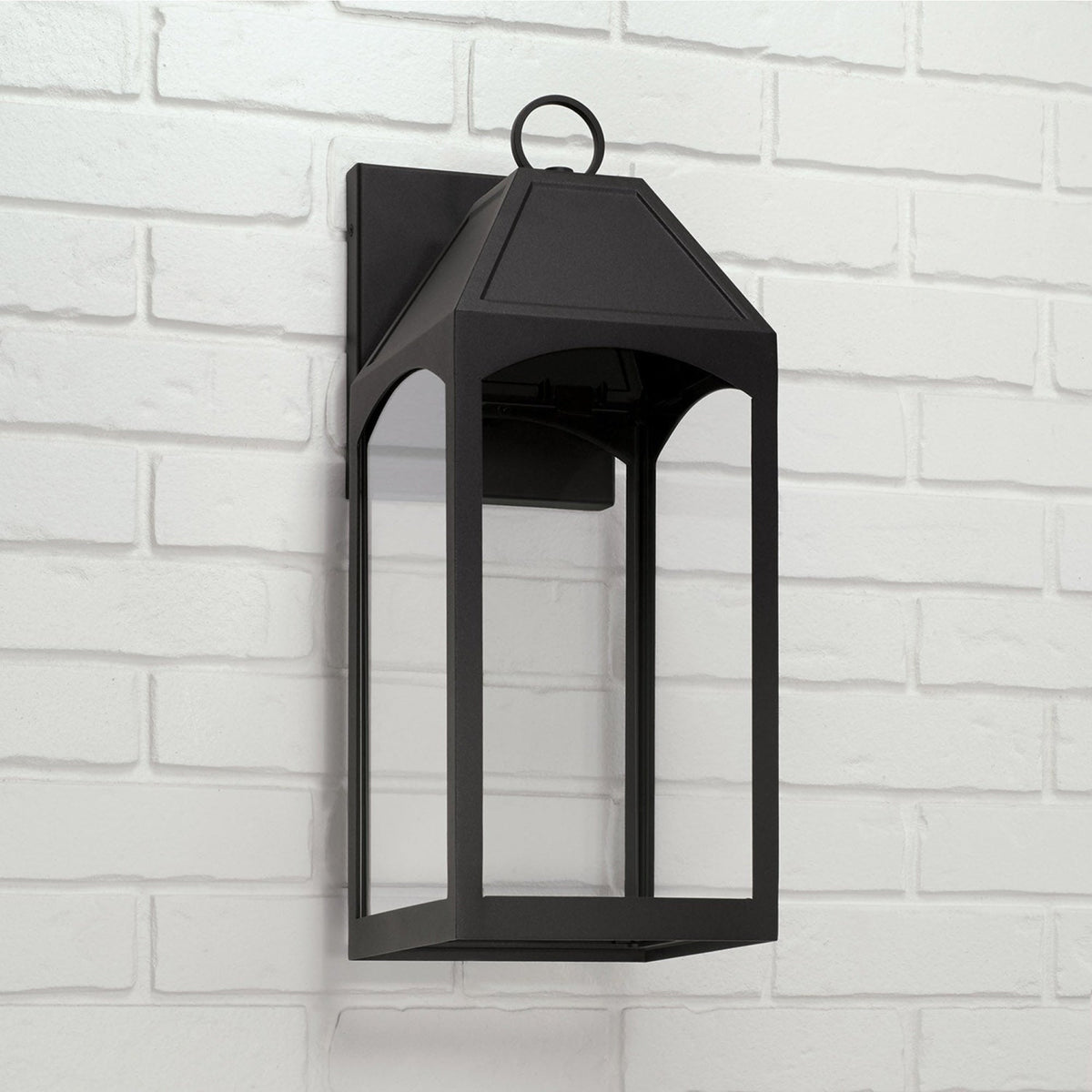 Capital Lighting Burton - Coastal Outdoor Wall Lantern - 26.25 - Dark Sky 946341BK-GL Coastal Lighting