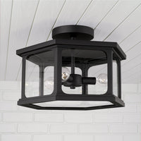 Coastal Lighting Charleston Coastal Outdoor Flush Mount - Black 946632BK Coastal Lighting