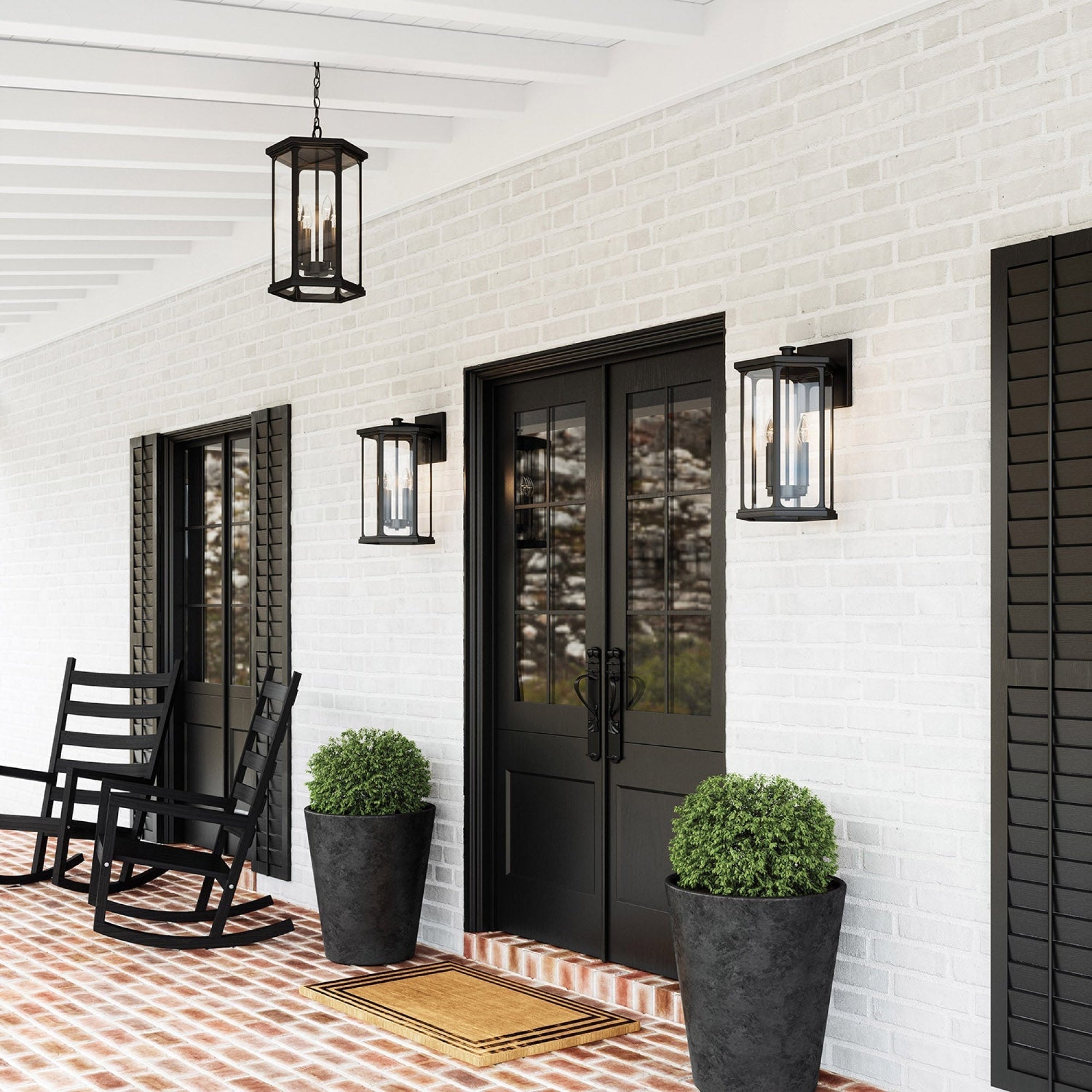 Charleston Coastal Outdoor Wall Lantern Large 20 Black
