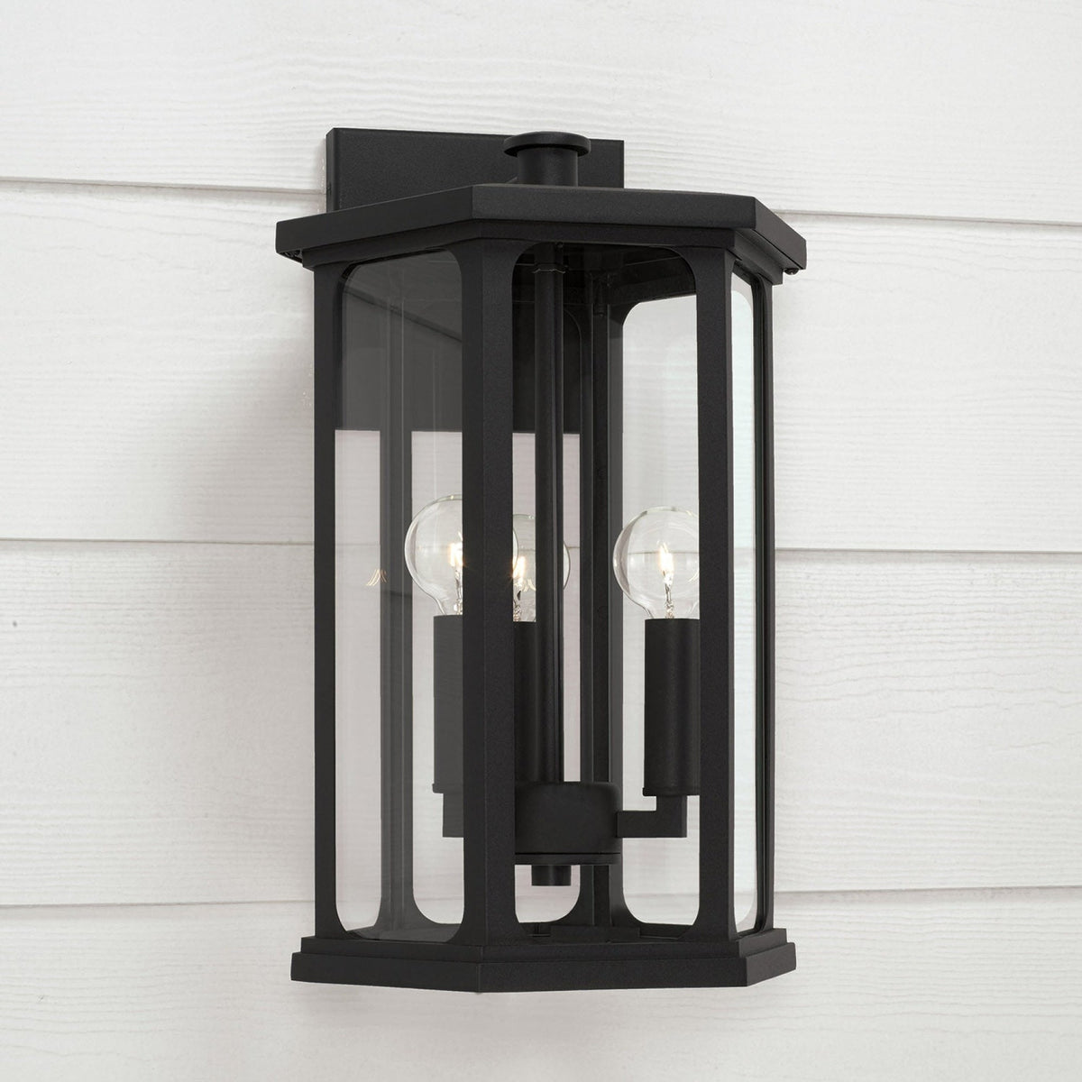 Capital Lighting Charleston Coastal Outdoor Wall Lantern - Medium 16 - Black 946631BK Coastal Lighting