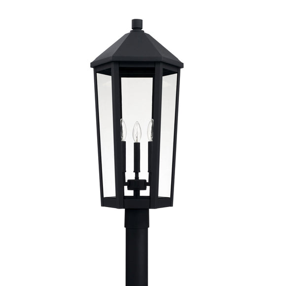 Capital Lighting Three Light Outdoor Post Lantern 926934BK Coastal Lighting