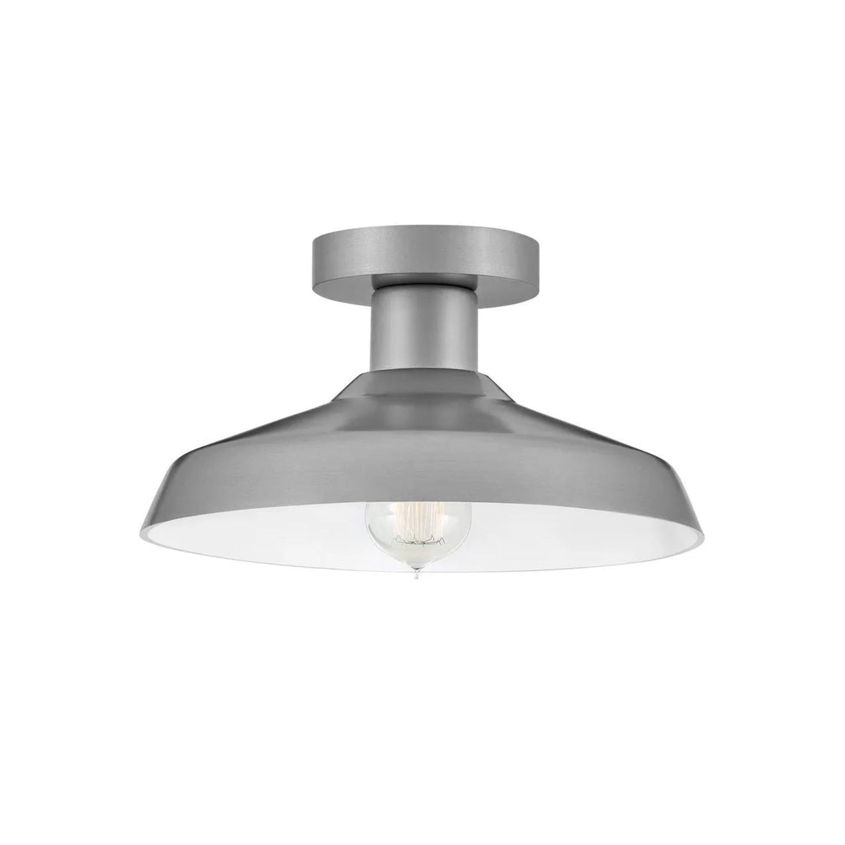 Hinkley Forge Coastal Elements Flush Mount 12072AL Antique Brushed Aluminum Coastal Lighting