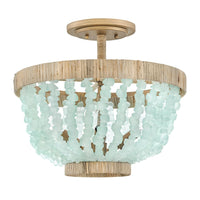 Dune Blue Sea Glass Semi-Flush Mount