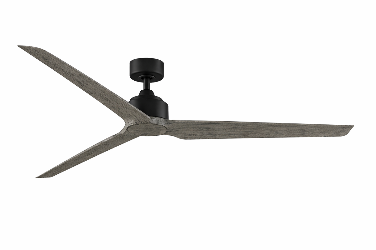 Marine Grade Coastal Outdoor Fan - 72" - Black - Wood Blades