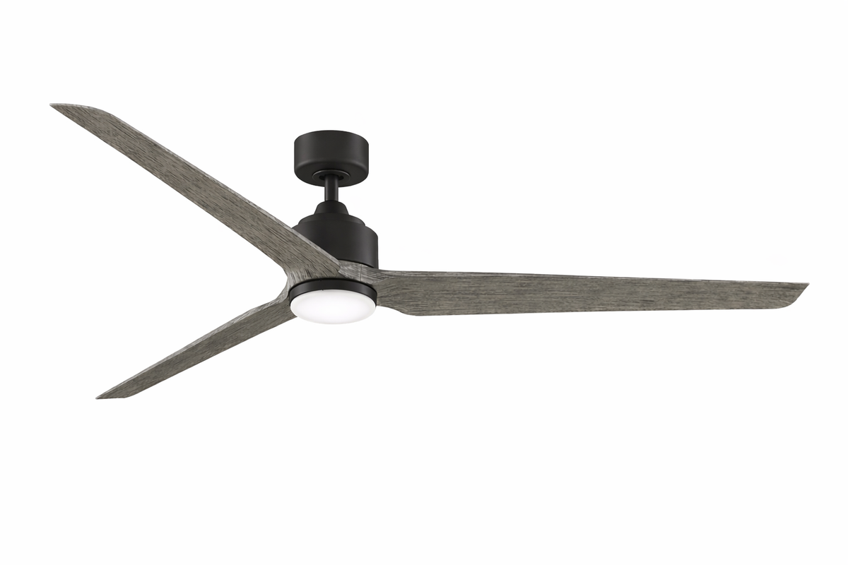 Marine Grade Coastal Outdoor Fan - 72" - Black - Wood Blades