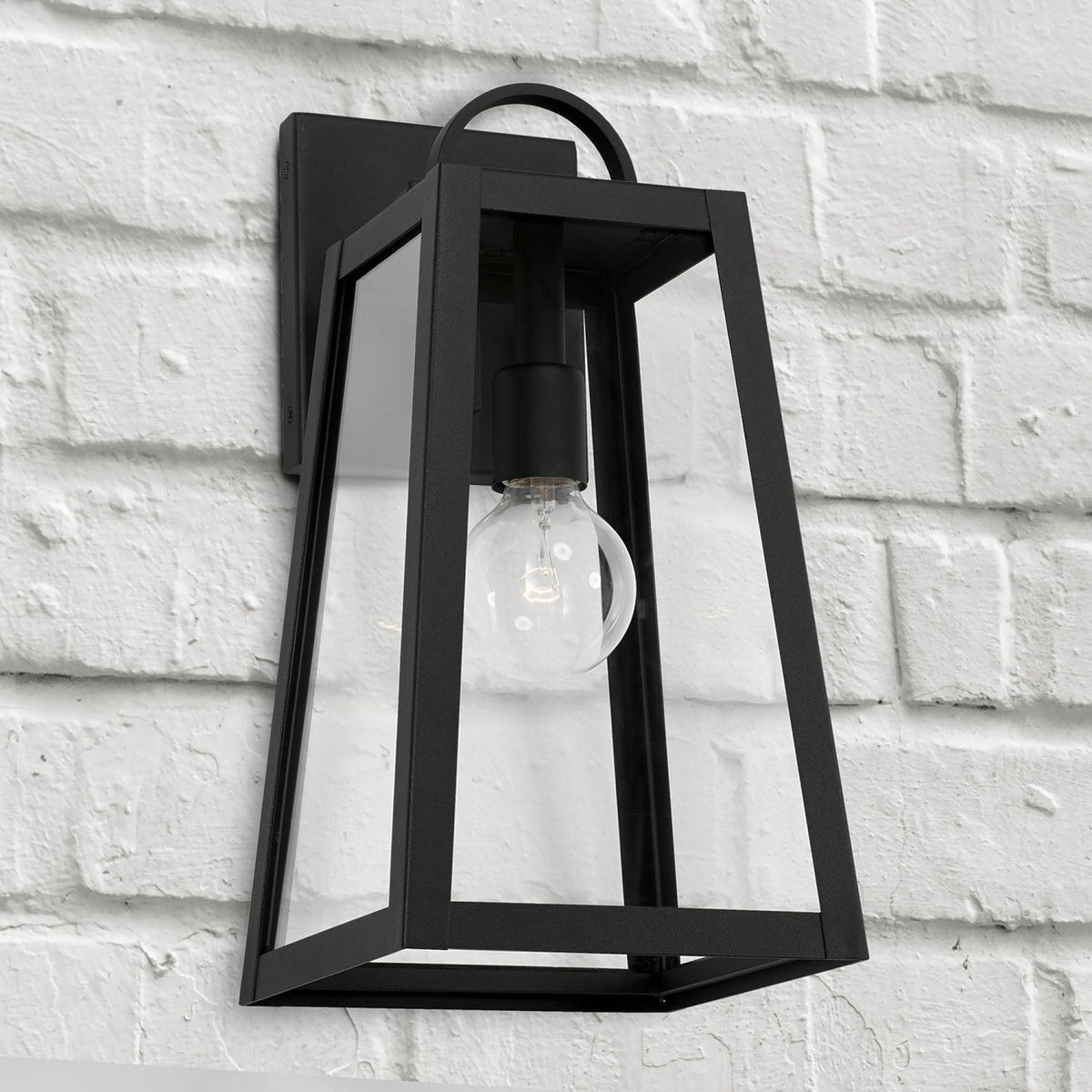 Capital Lighting Leighton - 1 Light Coastal Outdoor Wall Lantern - 16 - Black 943711BK Coastal Lighting