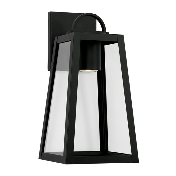 Capital Lighting Leighton - 1 Light Coastal Outdoor Wall Lantern - Dark Sky - 16 - Black 943711BK-GL Coastal Lighting
