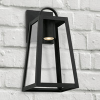 Capital Lighting Leighton - 1 Light Coastal Outdoor Wall Lantern - Dark Sky - 16 - Black 943711BK-GL Coastal Lighting