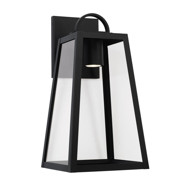 Capital Lighting Leighton - 1 Light Coastal Outdoor Wall Lantern - Dark Sky - 20 - Black 943712BK-GL Coastal Lighting