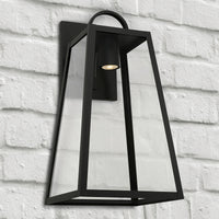 Capital Lighting Leighton - 1 Light Coastal Outdoor Wall Lantern - Dark Sky - 23 - Black 943713BK-GL Coastal Lighting