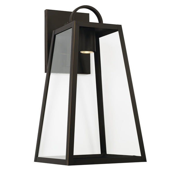 Capital Lighting Leighton - 1 Light Coastal Outdoor Wall Lantern - Dark Sky - 23 - Oiled Bronze 943713OZ-GL Coastal Lighting