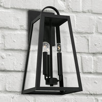 Capital Lighting Leighton - 3 Light Coastal Outdoor Wall Lantern - 19.5 - Black 943732BK Coastal Lighting