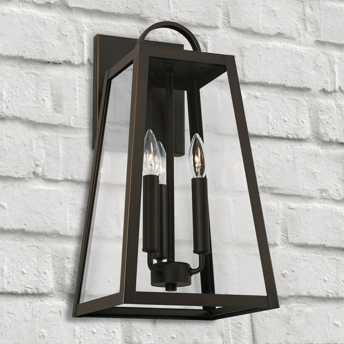 Capital Lighting Leighton - 3 Light Coastal Outdoor Wall Lantern - 19.5 - Oiled Bronze 943732OZ Coastal Lighting