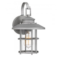 Lombard Coastal Outdoor Wall Lantern - Small 12.75" - Brushed Aluminum