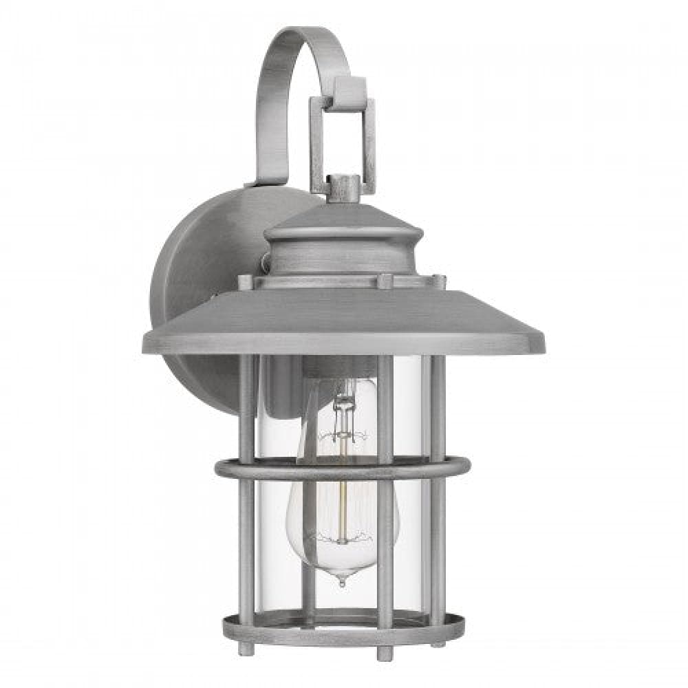 Lombard Coastal Outdoor Wall Lantern - Small 12.75" - Brushed Aluminum