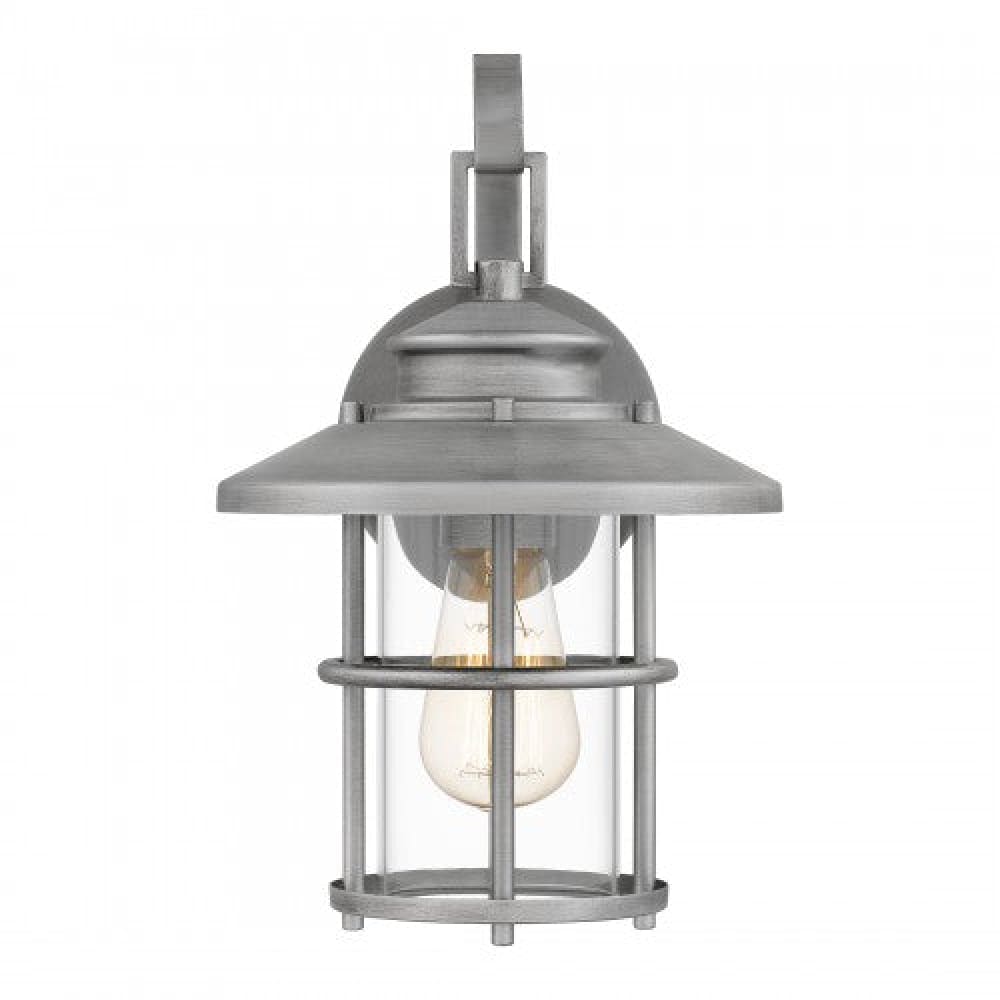 Lombard Coastal Outdoor Wall Lantern - Small 12.75" - Brushed Aluminum