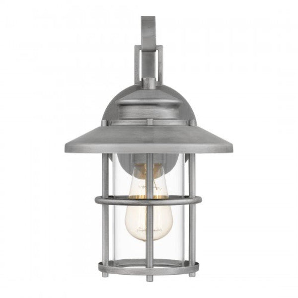 Lombard Coastal Outdoor Wall Lantern - Small 12.75" - Brushed Aluminum