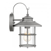 Lombard Coastal Outdoor Wall Lantern - Small 12.75" - Brushed Aluminum