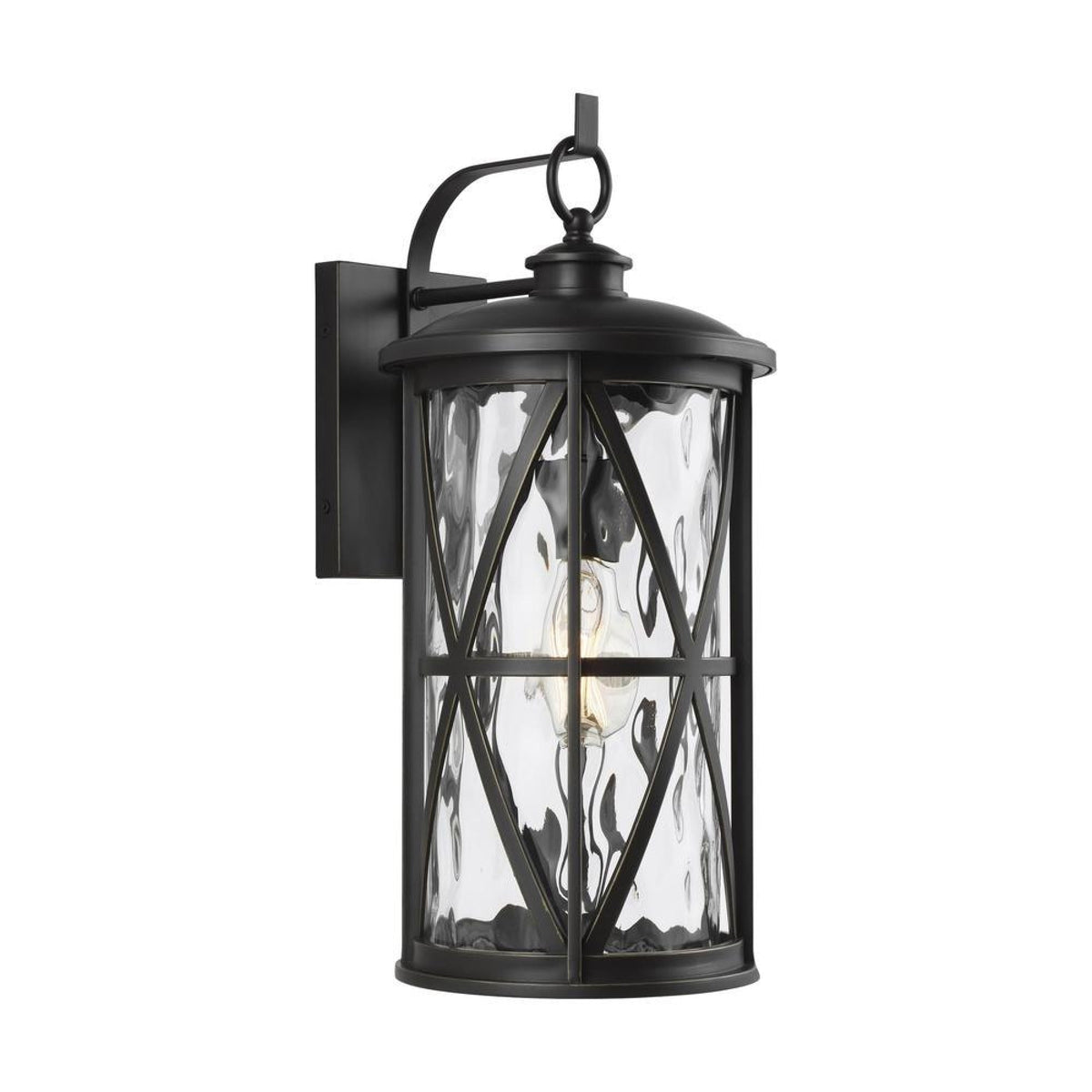 Generation Lighting Millbrooke Outdoor Wall Lantern - Medium OL15202ANBZ Coastal Lighting