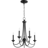 Quorum Brooks 5 Light Chandelier Black Coastal Lighting