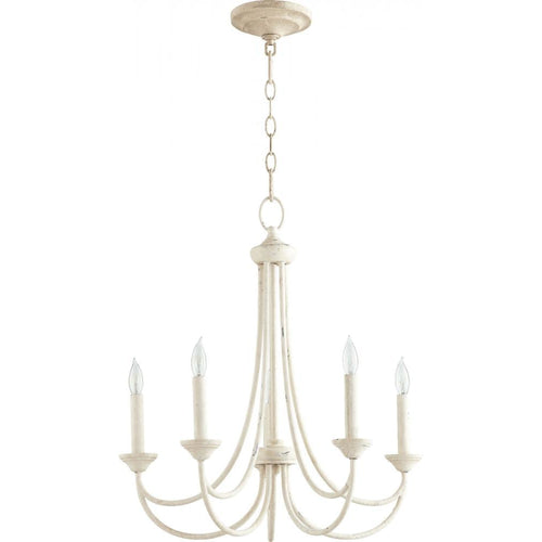 Quorum Brooks 5 Light Chandelier 6250-5-70 Persian White Coastal Lighting