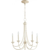 Quorum Brooks 5 Light Chandelier 6250-5-70 Persian White Coastal Lighting