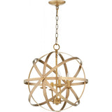 Quorum Celeste 4 Light Chandelier 6009-4-80 Aged Brass Coastal Lighting