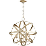 Quorum Celeste 4 Light Chandelier 6009-4-60 Aged Silver Leaf Coastal Lighting