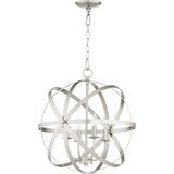 Quorum Celeste 4 Light Chandelier 6009-4-65 Satin Nickel Coastal Lighting