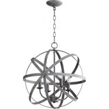 Quorum Celeste 4 Light Chandelier 6009-4-17 Zinc Coastal Lighting