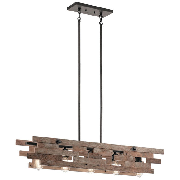 Kichler Cuyahoga Mill Linear Chandelier 44229 AVI Coastal Lighting