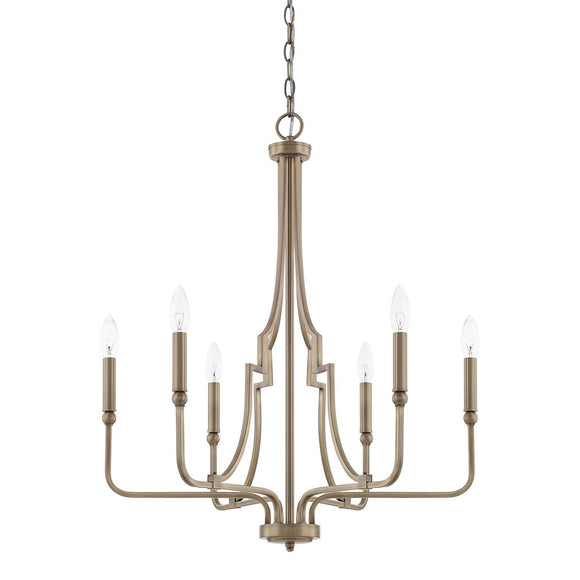 Capital Lighting Six Light Chandelier 419361AD Coastal Lighting