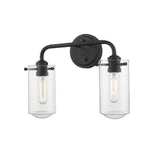 Z-Lite Delaney 2 Light Vanity 471-2V-MB-1 Matte Black Coastal Lighting