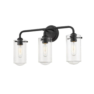 Z-Lite Delaney 3 Light Vanity 471-3V-MB-1 Matte Black Coastal Lighting