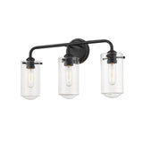 Z-Lite Delaney 3 Light Vanity 471-3V-MB-1 Matte Black Coastal Lighting
