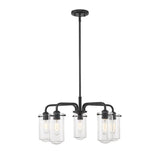 Z-Lite Delaney 5 Light Chandelier 471-5MB-1 Matte Black Coastal Lighting