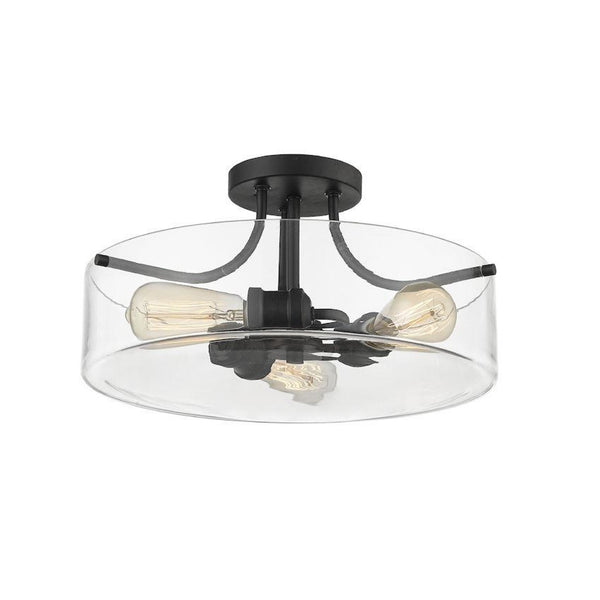 Z-Lite Delaney Ceiling Mount 471SF-MB-1 Matte Black Coastal Lighting