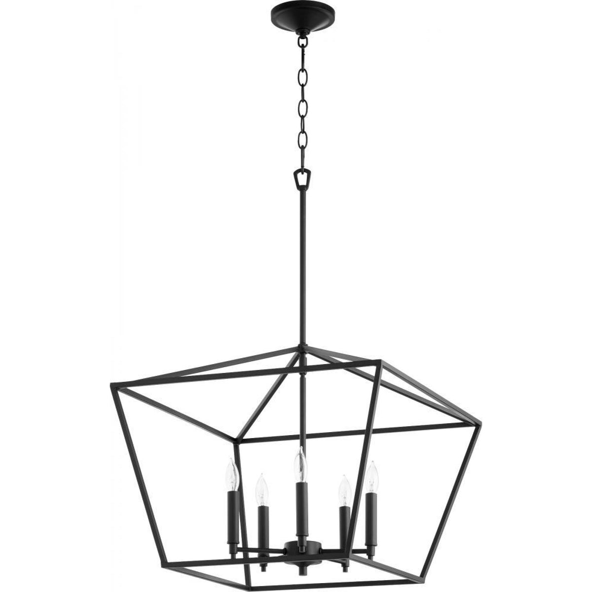 Quorum Gabriel 5 Light Chandelier 644-5-69 Noir Coastal Lighting